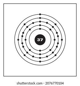 Bohr Model Representation Rubidium Atom Number Stock Vector (Royalty ...