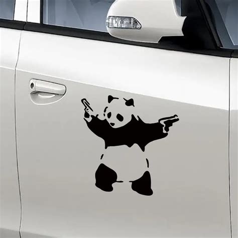 2017 New Funny Car Sticker Fancy Panda with gun shape Decal Sticker Car ...