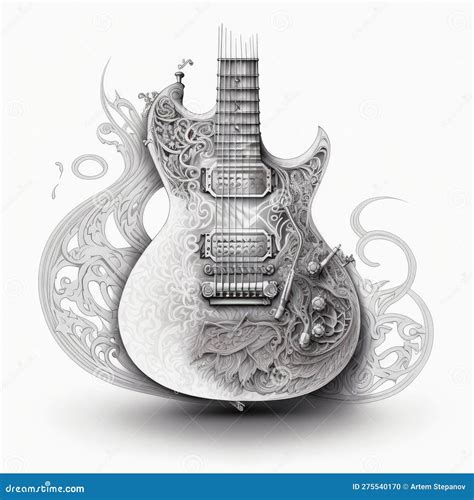 Pencil Drawing Of A Guitar