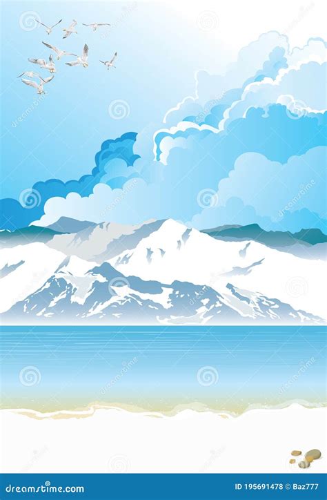 Picturesque Arctic Landscape Stock Vector - Illustration of aquatic ...