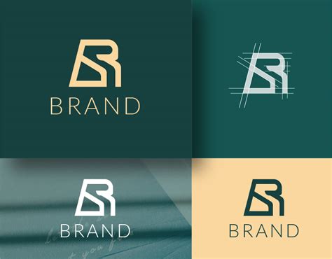 Modern R & B Letter Lettermark logo :: Behance