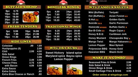 Online Menu of Wings To Go - Nolensville Restaurant, Nolensville ...