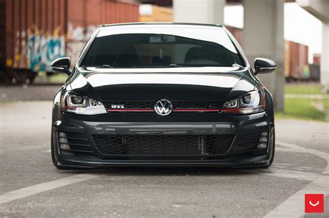 Slammed Beauty: Black VW Golf GTI on Custom Rims — CARiD.com Gallery