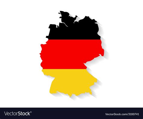 Germany flag map with shadow effect Royalty Free Vector