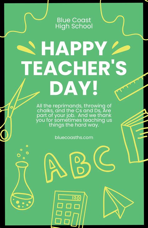 Teacher's Day Special Poster - Illustrator, Word, Apple Pages, PSD ...