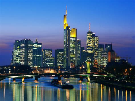 skyline, Night, Frankfurt, Germany, Cityscape, City, 4000x3000 ...