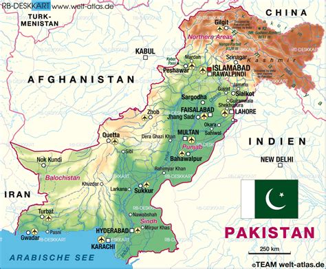 Map of Pakistan (Country) | Welt-Atlas.de