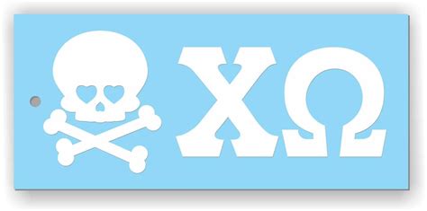 Chi Omega Skull and Crossbone Decal or Owl With Letter Decal - Etsy