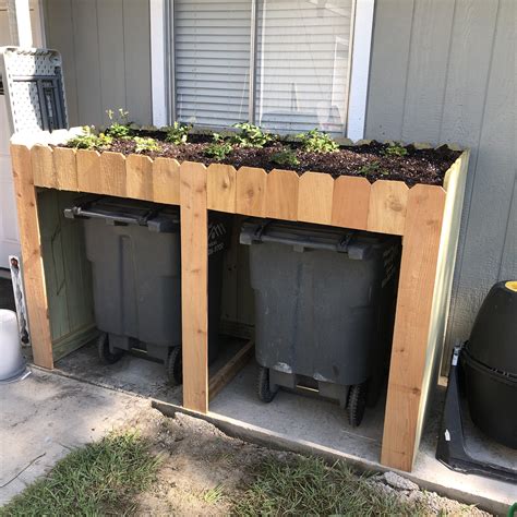 Outdoor Trash Bin / Garbage Can Enclosure & Raised Planter Bed - Etsy ...