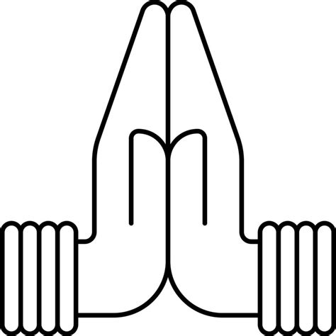 Line Art Indian Female Doing Namaste Hands Symbol or Icon. 24154676 ...