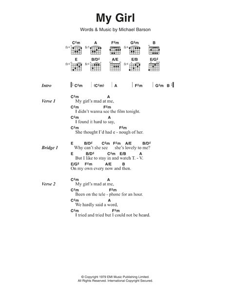 My Girl by Madness - Guitar Chords/Lyrics - Guitar Instructor