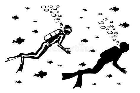 Diver Clipart Black And White - pic-dongle