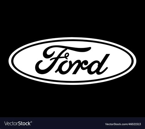 Ford brand logo car symbol white design usa auto Vector Image