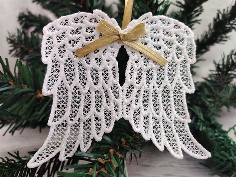 Angel wings FSL, Free standing lace angel wing Christmas decoration ...