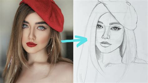 How To Draw a Face Using a Reference // Step by Step // Draw With Me ...