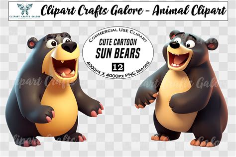 12 Cute Cartoon Sun Bears Graphic by Webmark · Creative Fabrica