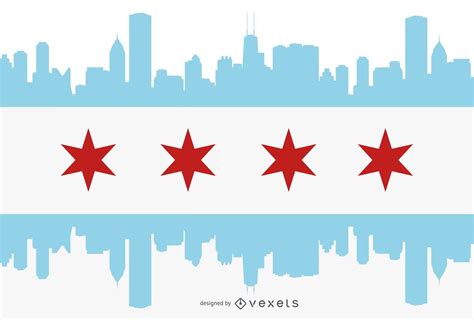 Chicago Flag City Silhouette Vector Download