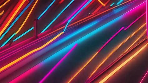 Premium AI Image | 3D render abstract minimal glowing Neon line ...