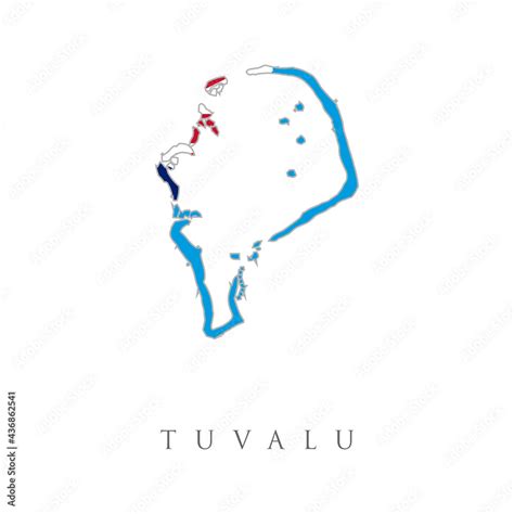 Tuvalu country flag inside map contour design icon logo. Map outline ...