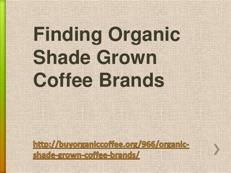 Organic Shade Grown Coffee Brands