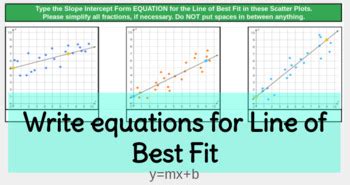 Line Of Best Fit Equation Teaching Resources | TPT