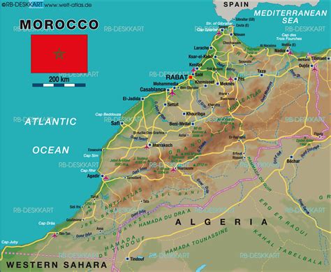 Map of Morocco - Map in the Atlas of the World - World Atlas