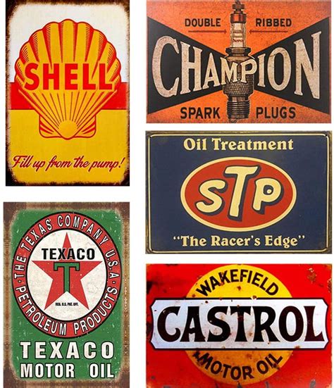 FlowerBeads Retro Tin Signs Vintage Signs Auto Motorcycle Gasoline ...