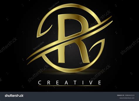 R Golden Letter Logo Design Vector Stock Vector (Royalty Free ...