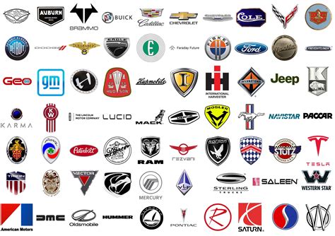 many different car logos are shown together