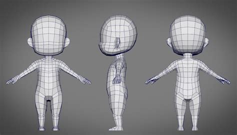 Male SD Character Base Low Poly Model 3D Model $7 - .ma .obj .fbx - Free3D