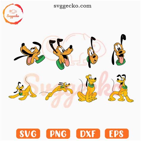 Pluto Dog SVG Bundle, Mickey's Pet SVG, Disney Cartoon Dog Character ...