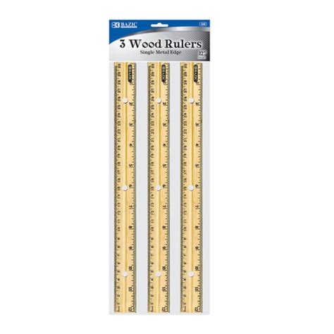 RULER 12INCH WOOD 3 PACK | Bahamas Office and School Supplies