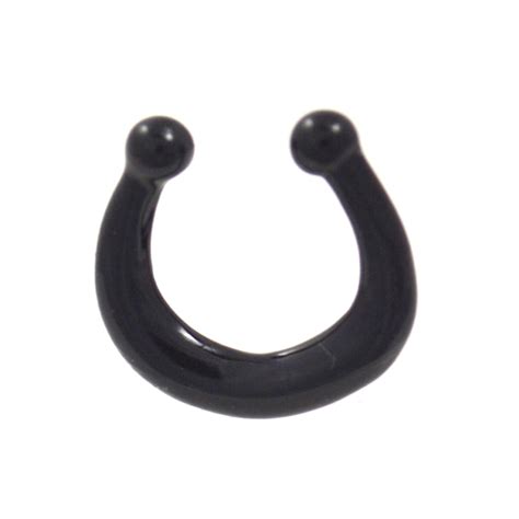 Shiny Black Plated Non-Piercing Septum Ring | BodyDazz.com