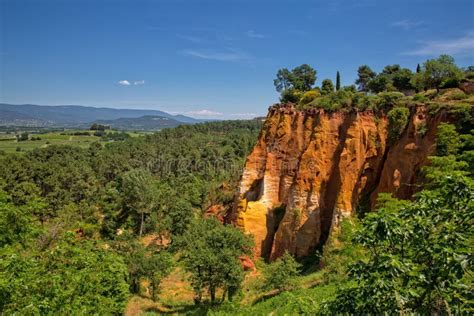 View of the Ochre Cliffs of Roussillon, Ranked As One of the Most ...