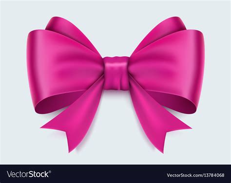 Realistic pink bow isolated on white background Vector Image