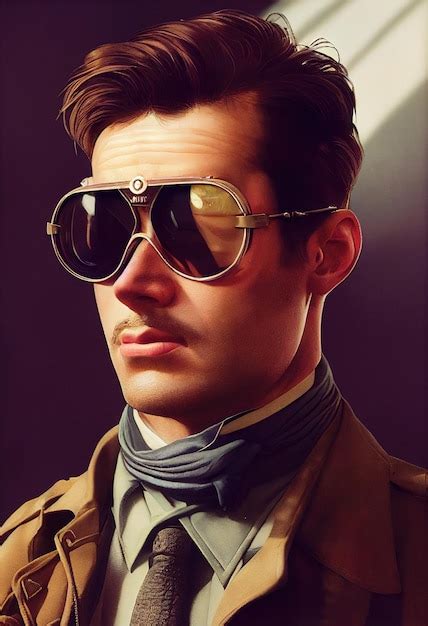 Premium Photo | Portrait of a fictional male airplane pilot retro ...