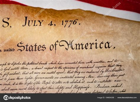 Declaration of independence 4th july 1776 on usa flag Stock Photo by ...