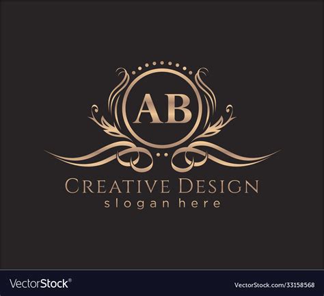 Initial ab beauty monogram and elegant logo design