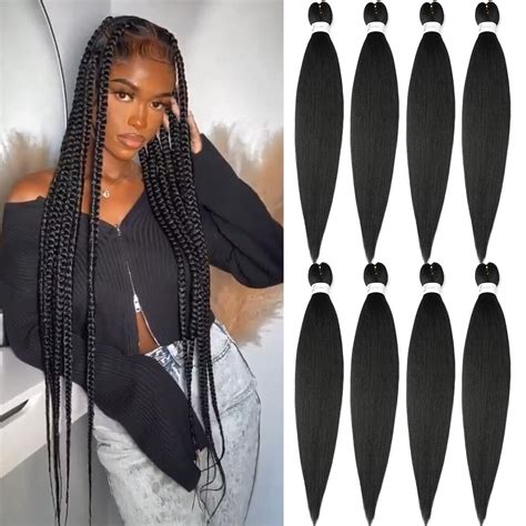 Amazon.com : Pre stretched Braiding Hair 36 Inch 8 Packs Long Braiding ...