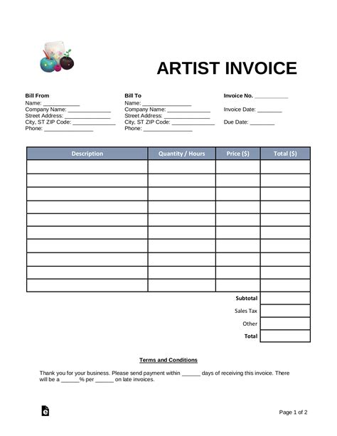 Free Blank Invoice Templates - PDF – eForms