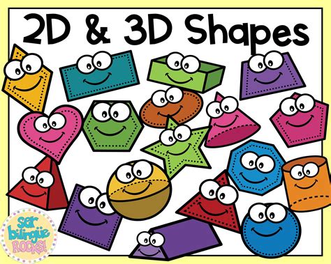 2D & 3D Shapes Clip Art (Instant Download) - Etsy