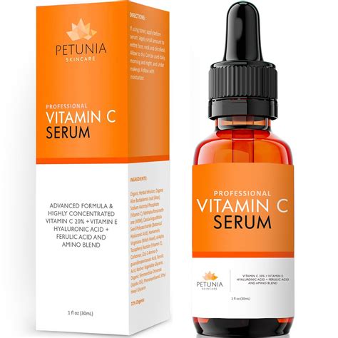 Best Vitamin C Serum 20% for Face With Vit E + Hyaluronic Acid ...