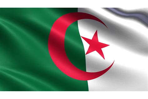 Algeria Flag, with Waving Fabric Texture Graphic by bourjart_20 ...