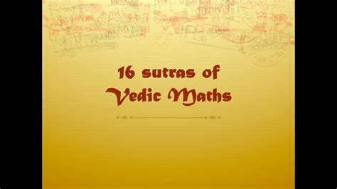 Vedic Maths: Sutras & Tricks For Mental Mathematics