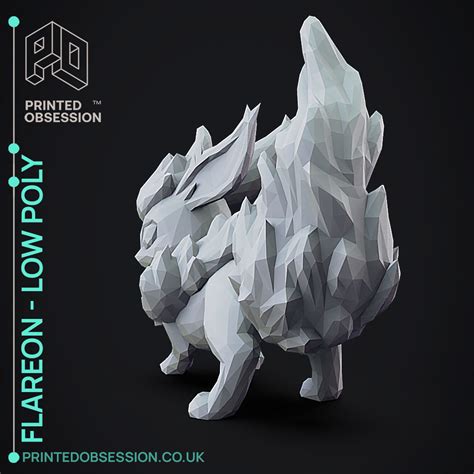 Flareon - Pokemon - Low Poly Fan Art by Printed Obsession | Download ...