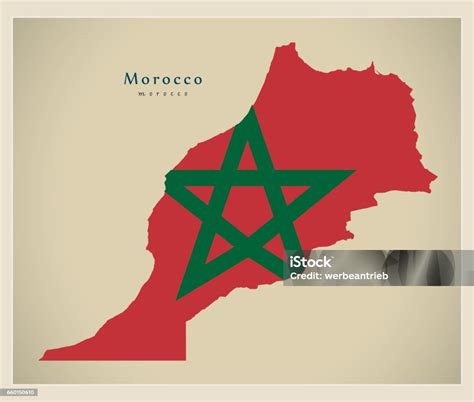 Modern Map Morocco Flag Colored Ma Stock Illustration - Download Image ...