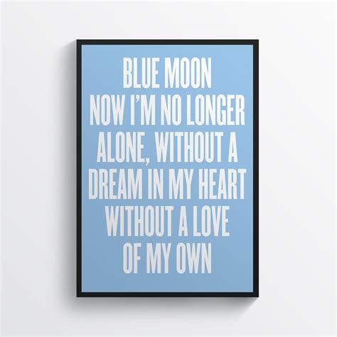 Manchester City Blue Moon Chant Song Typography Mcfc Wall Art – Poster ...