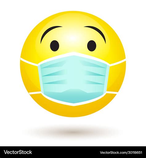 Smile emoji wearing face mask coronavirus Vector Image