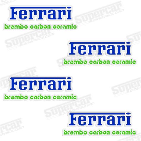 Ferrari Brembo Carbon Ceramic Brake Caliper Decals - Custom Colors!