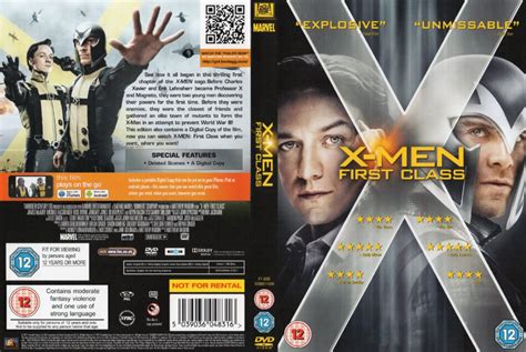 X-Men: First Class (2011) R2 - Movie DVD - CD Label, DVD Cover, Front Cover